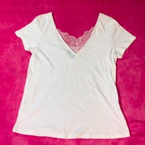 Vici White Lace Top Small NWOT